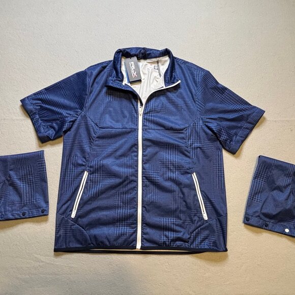 RLX Golf Polo Ralph Lauren Blue Convertible Water Repellent Jacket Men's Med - Picture 9 of 11